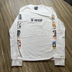 Huf X Playboy Club International Long Sleeve Small White T-Shirt